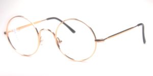 John Lennon Brille aus Metall mit Seitenstegen goldfarben K140044