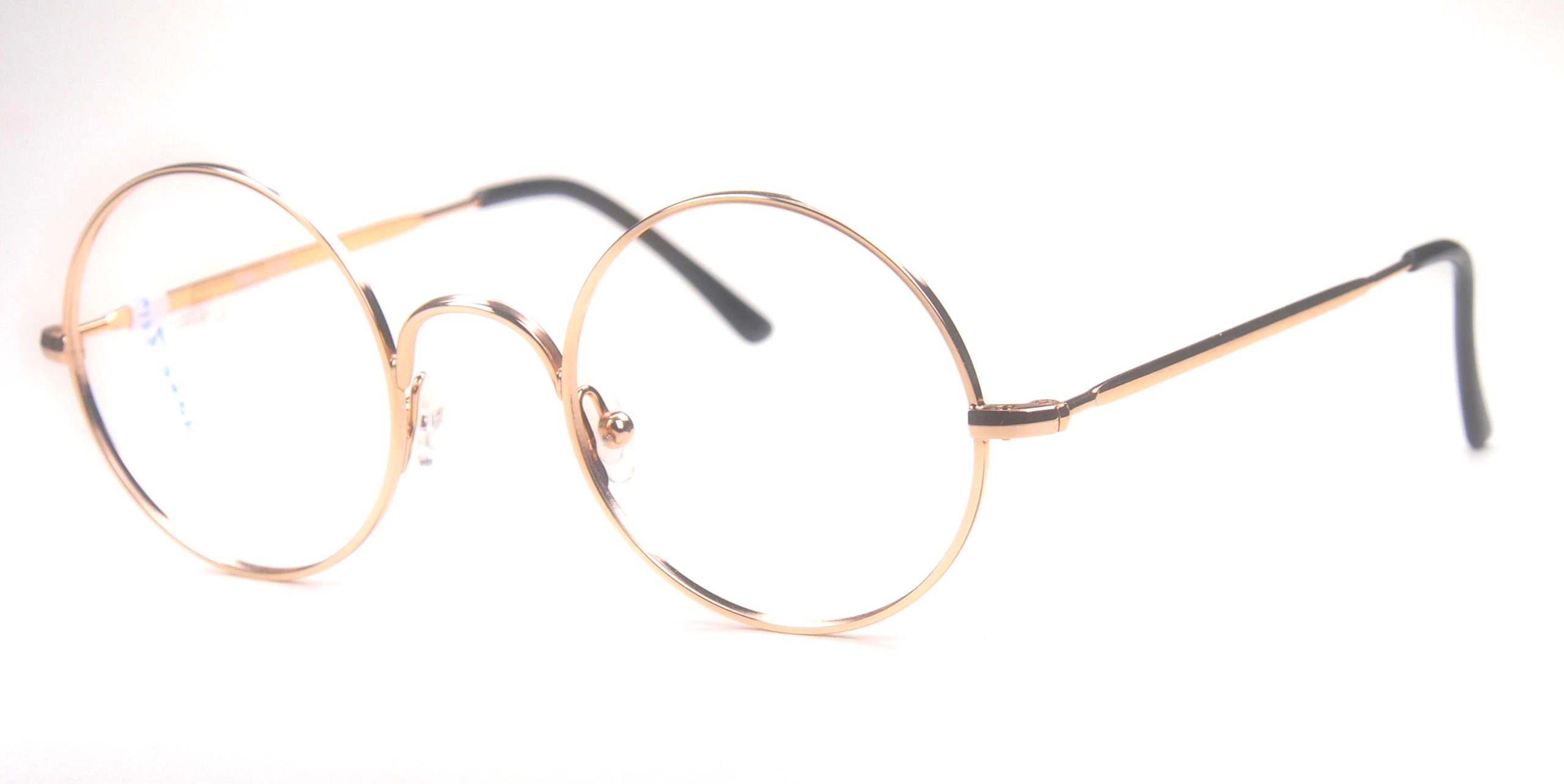 John Lennon Brille aus Metall mit Seitenstegen, goldfarben K140042