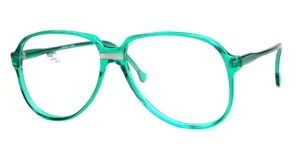 Große, transparent-grüne Vintagebrille der 80er Jahre