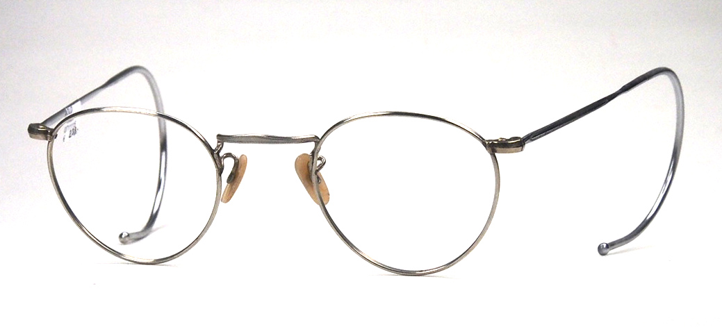 Pantoskopische Antikbrille mit Doppel-Komfortbügeln aus den 30er Jahren