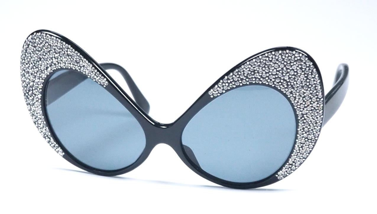 Cateye Schmetterlingsbrille mit Strass besezt. Einzelstück aus den 80er Jahren 915816 Sondermodell