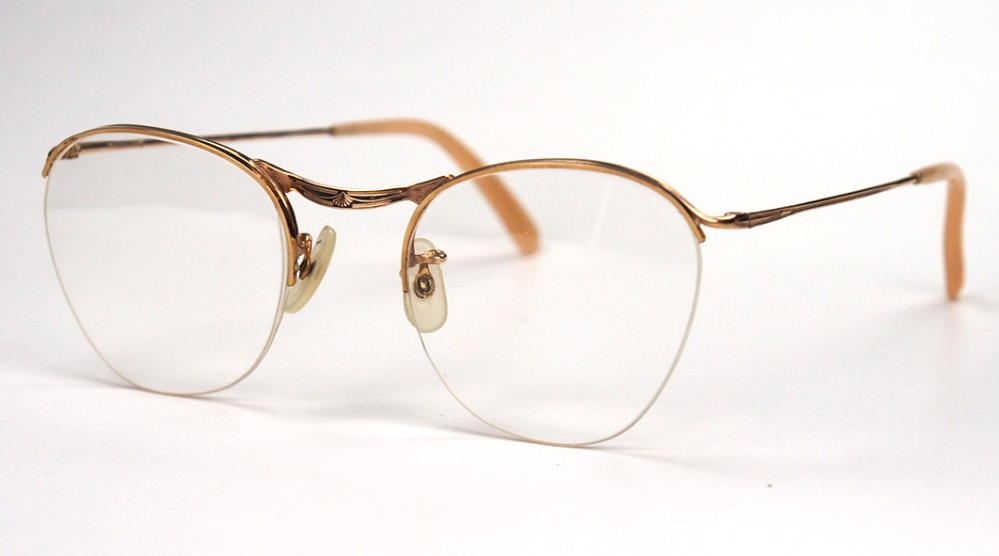 Algha Vintage Damenbrille der 30er Jahre Golddouble