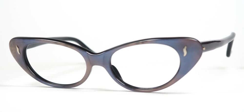 Rockabilly Cateyebrille der 50er Jahre, grüngold marmoriert 