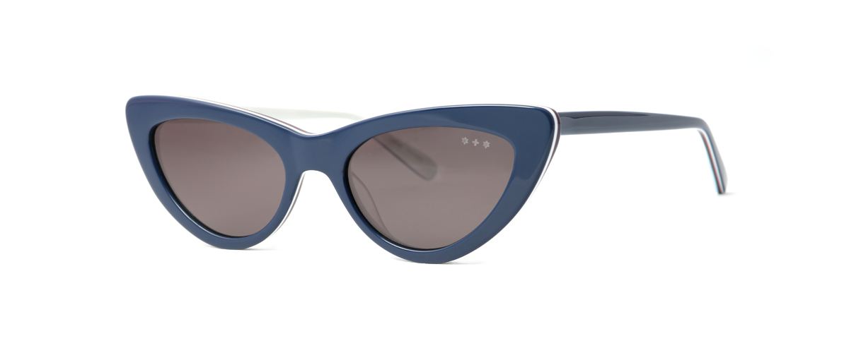 Hamburg Eyewear Hella Sun 91 signalblau, weiß hinterlegt