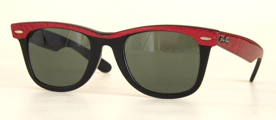 Ray Ban Brille aus USA, Wayfarerer schwarz/rot Sonnenbrille, 