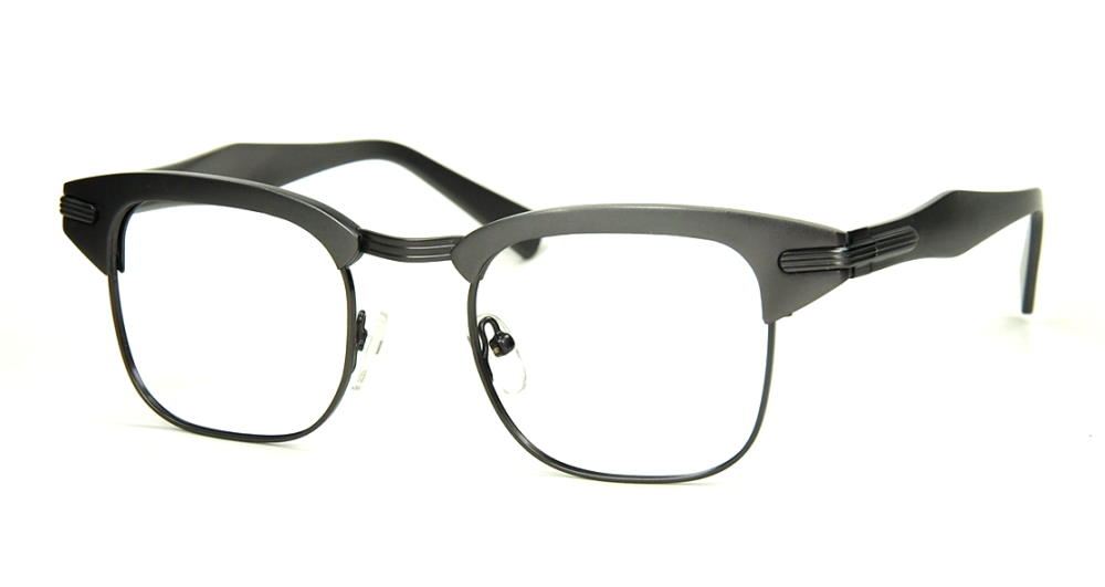 Rockabilly Vintagebrille, Oberbalkenbrille aus Aluminium in anthrazite fabrikneu. 