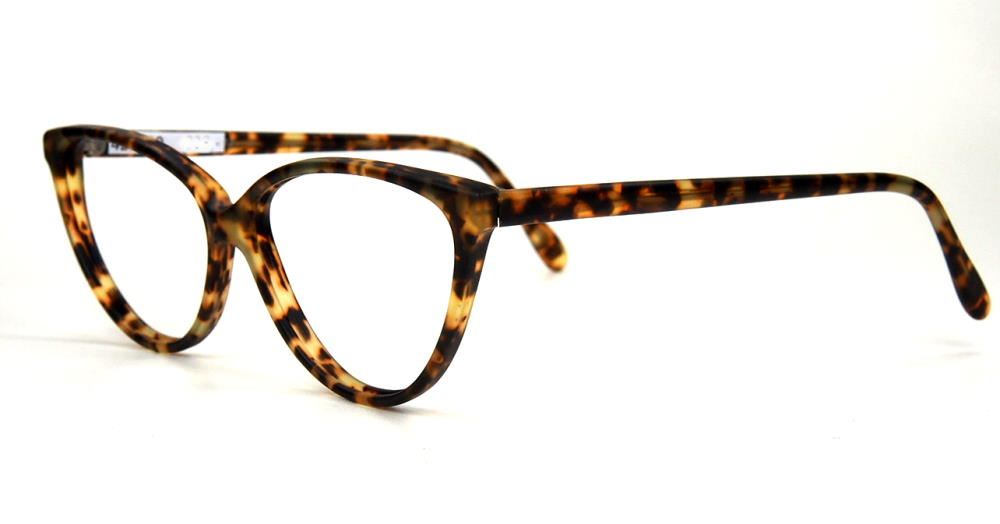 Vintagebrille der 90er Jahre, große  Cateyebrille in havannamatt