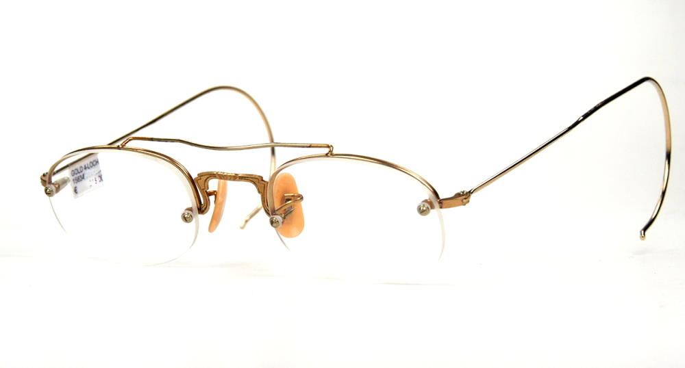 Antike Brille aus den 30er bis 40er Jahren in Golddouble  mit sehr schönem Mittelstag 