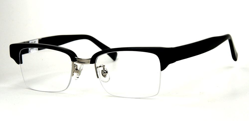 Rockabilly Vintagebrille, oben schwarz unten randlos