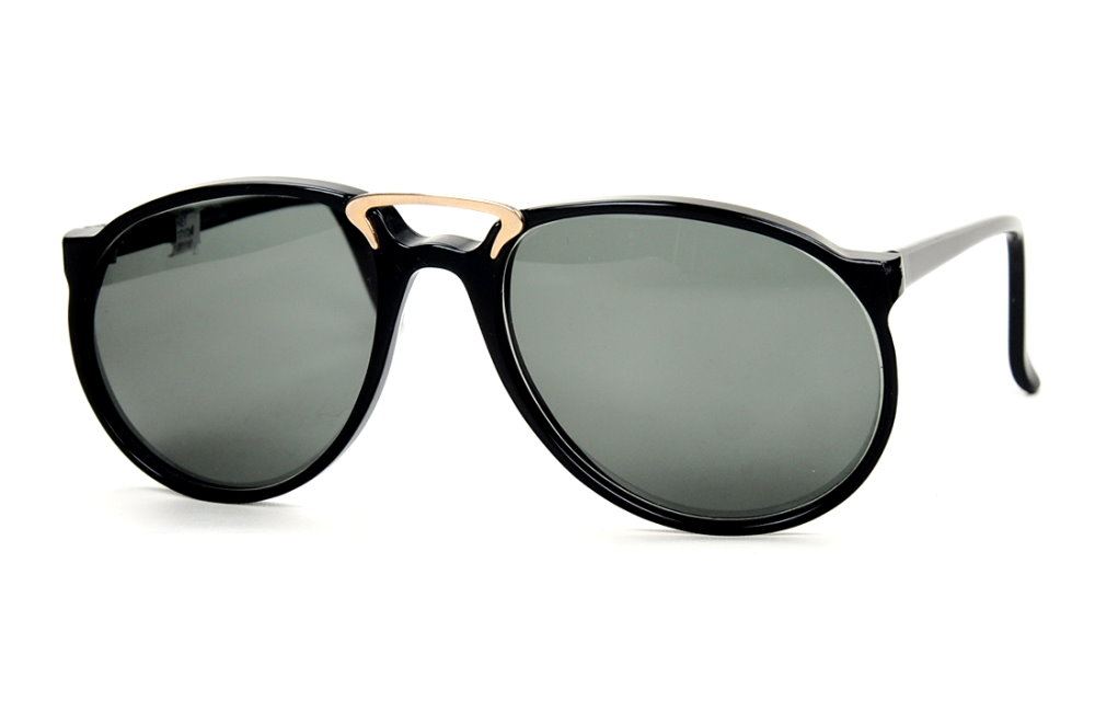 Vintage Sonnenbrille große Form mit Doppelsteg schwarz