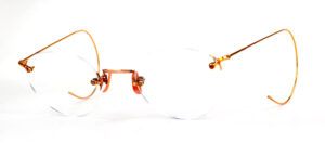 Original 20er Jahre Vintagebrille, randlose Bohrbrille Golddoublé