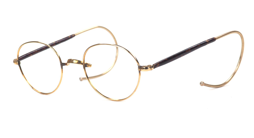 Panto- Vintagebrille der 30er Jahre, 12 Karat Golddoublé mit W-Steg – Bild 2