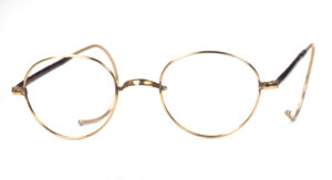 Panto- Vintagebrille der 30er Jahre, 12 Karat Golddoublé mit W-Steg