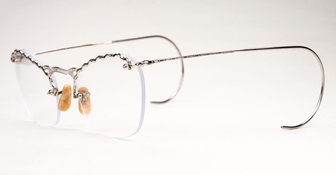 30er/40er Jahre Brille aus 12 Karat Weißgolddoublé von Hudson USA – Bild 2