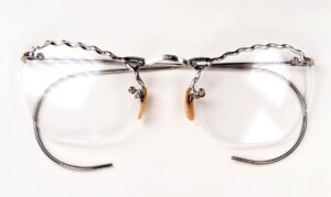 30er/40er Jahre Brille aus 12 Karat Weißgolddoublé von Hudson USA