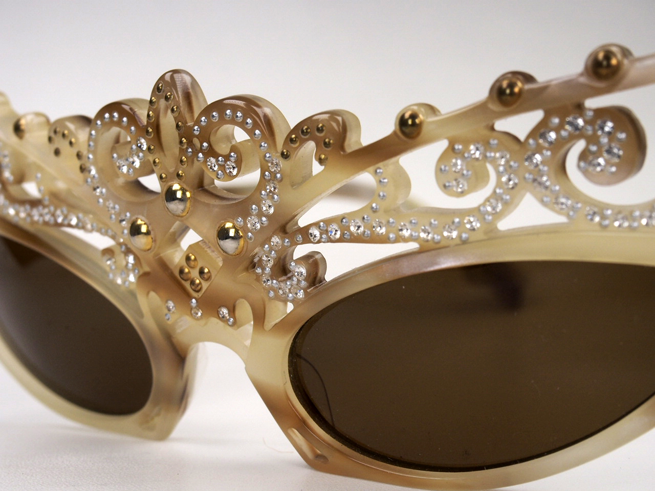 Cateyebrille original aus den 50ern. Einzelstück aus naturhornfarbenem Acetat – Bild 3
