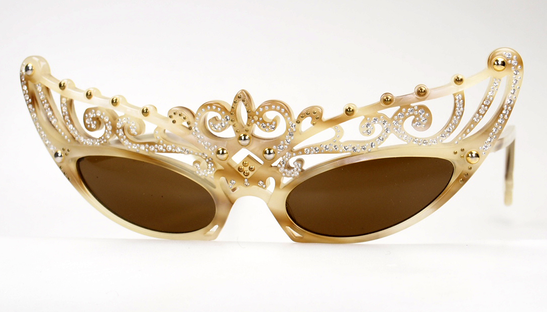 Cateyebrille original aus den 50ern. Einzelstück aus naturhornfarbenem Acetat