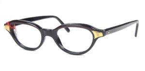 60er Jahre Cateyebrille mit echtem Goldschmuck, Schmetterlingsbrille