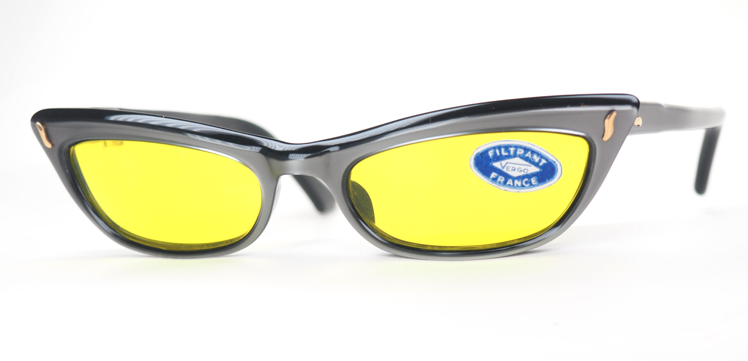 Coole Rockabilly-Brille der 50er Jahre mit gelben Gläsern