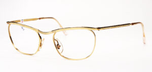 Cateye Brille, 20 Karat Golddoublé Brille der 40er Jahre, Algha