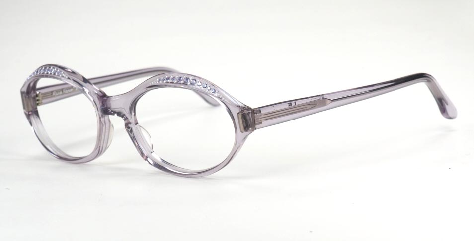 60er Jahre Vintagebrille mit 22 Strasssteinchen in rauchgrau transparent und noch fabrikneu – Bild 2