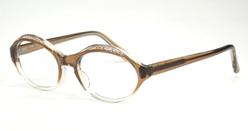 60er Jahre Vintagebrille mit 22 Strasssteinchen in halbkaschiert, noch fabrikneu – Bild 2