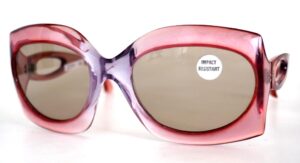 Vintagesonnenbrille fabrikneu mit breitem Fassungsrandaus den 80er Jahren, große Brille