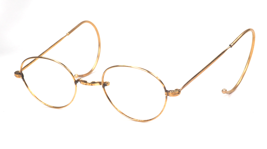 Antike Golddoublé-Brille mit Doppelkomfort-Gespinstbügeln – Bild 3