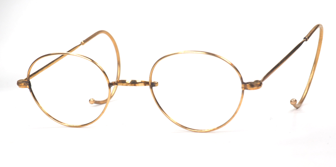 Antike Golddoublé-Brille mit Doppelkomfort-Gespinstbügeln