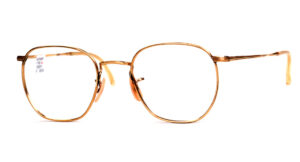 Antike Golddoublé Brille aus den 40er Jahren, eckige Form