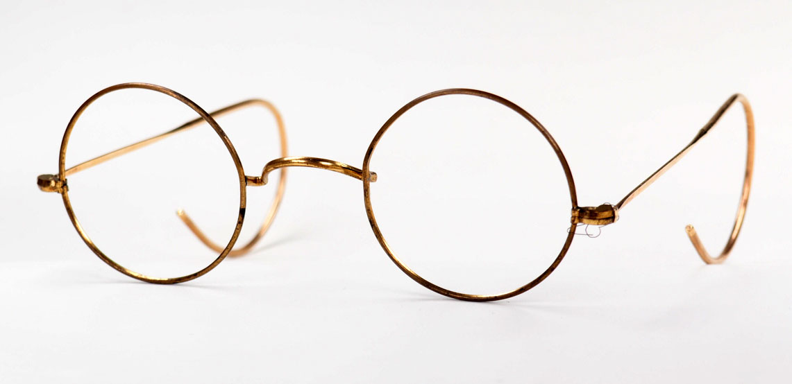 Runde Antikbrille aus Karat Golddoublé aus den 40er Jahren – Bild 3