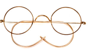 Runde Antikbrille aus Karat Golddoublé aus den 40er Jahren