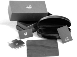 dunhill Brillenetui mit Mikrofasertuch und Geschenkkarton