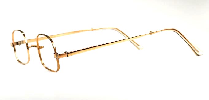 Kleine, eckige Golddoublé Brille der 40er Jahre, echt Vintage – Bild 2