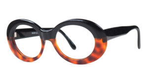 Emmanuelle Khanh ovale, zweifarbige Vintagebrille, original aus den 70er Jahren
