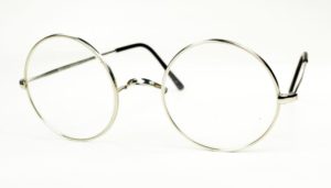 John Lennon Brille, runde Form, silberfarben mit W-Steg K170042