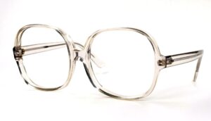 Große transparente Vintagebrille der Siebziger Jahre, noch fabrikneu