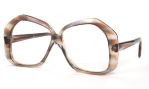 Große Vintagebrille der 70er Jahre mit dominantem Rand, noch fabrikneu