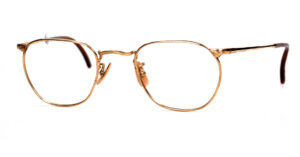 Kleine Golddoublé Brille aus den 40er/50er Jahren in schmaler Karreeform
