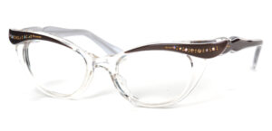 Ku'damm 59 Brille der 50er/60er Jahre, Cateye-Brille, original. Mit Strass.