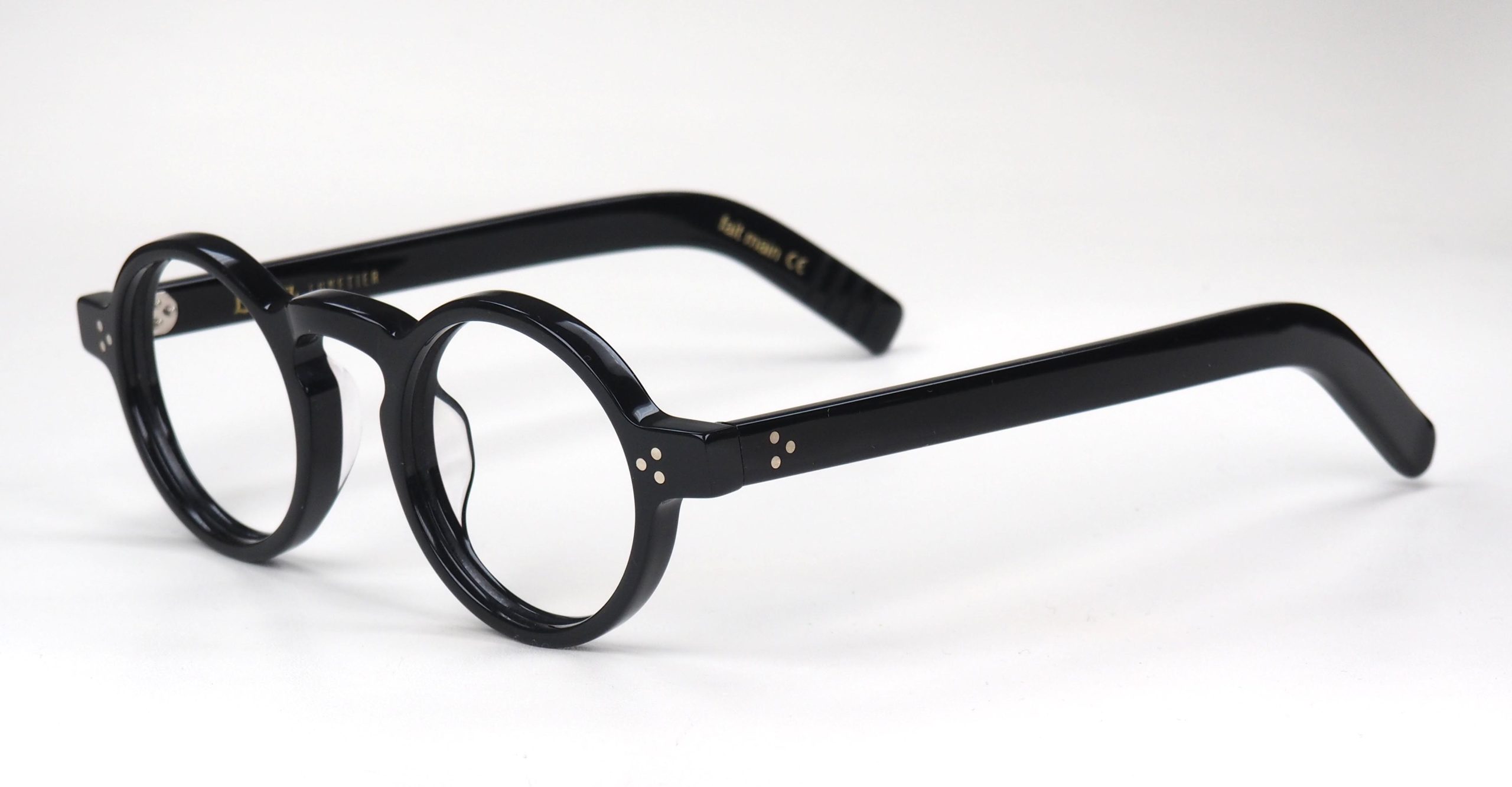 Lesca Lunettes S. Freud runde Brille, schwarz – Bild 2