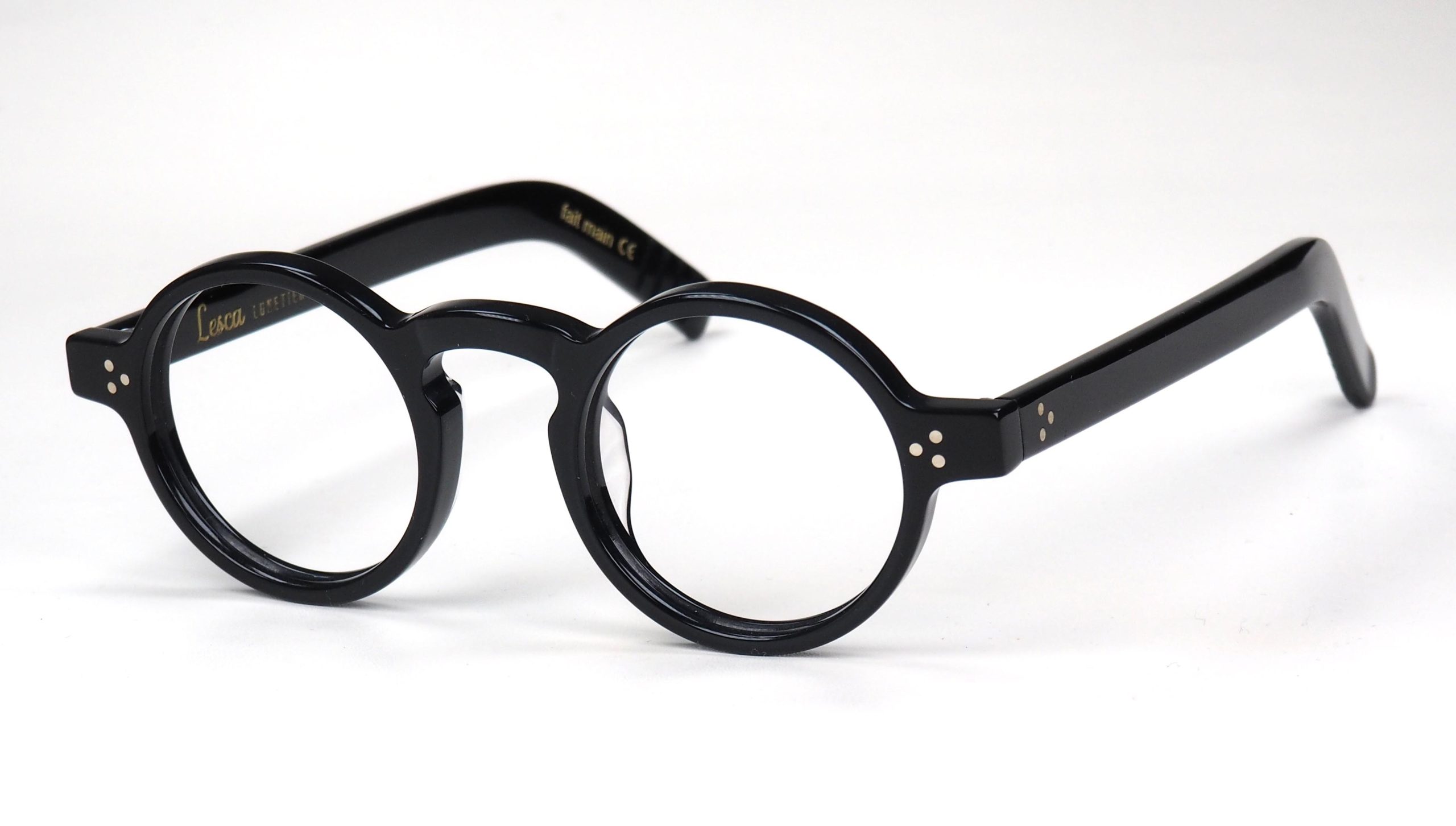 Lesca Lunettes S. Freud runde Brille, schwarz