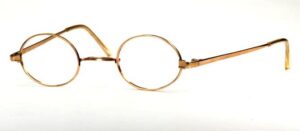 Kleine, ovale Golddoublé Brille der 40er Jahre, echt Vintage