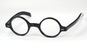 Lesca Lunettes P60 runde Brille, schwarz