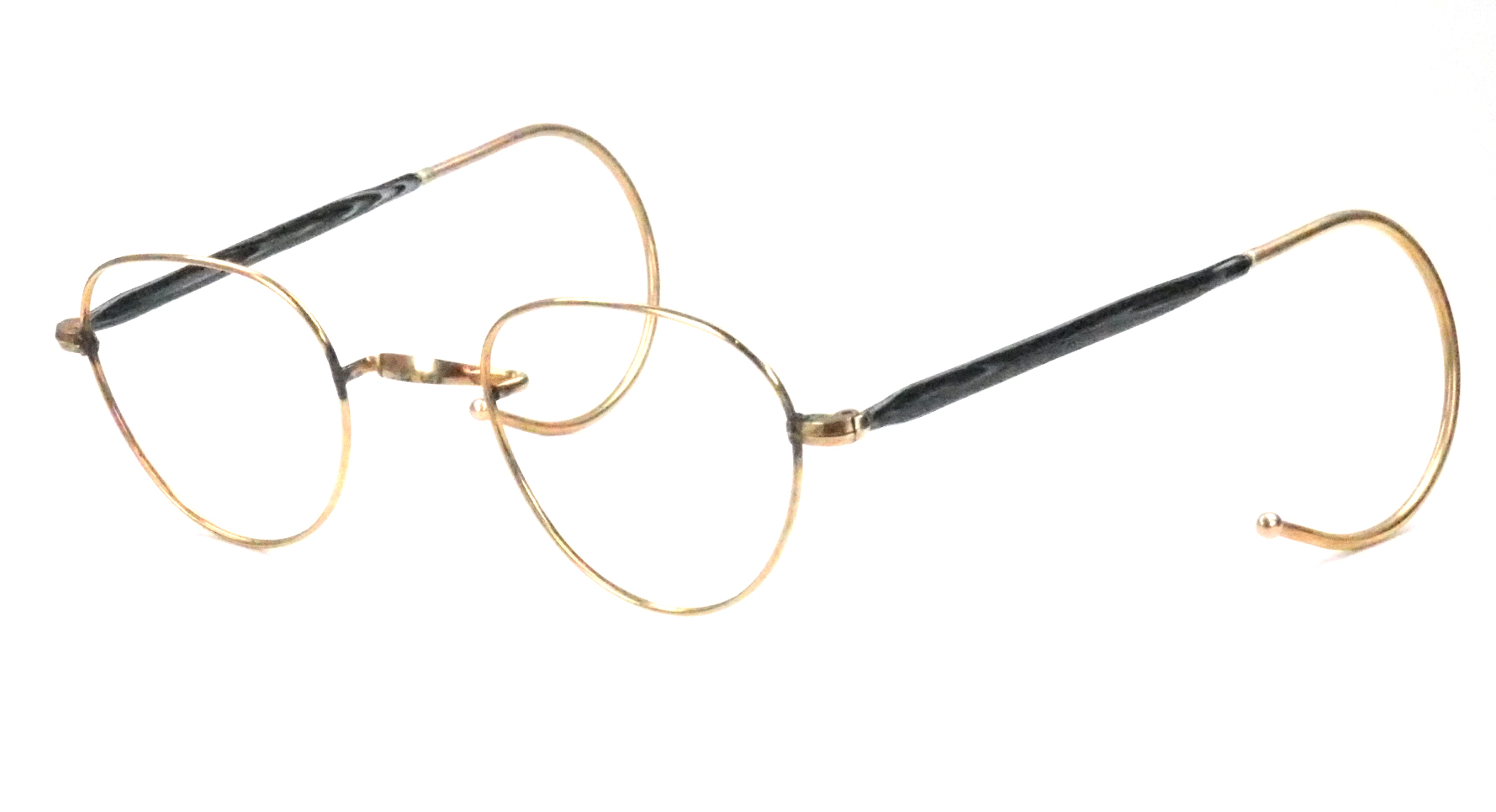 Pantoskopische Vintagebrille der 30er Jahre. Mit 12 Karat Golddoublé und W-Steg – Bild 2