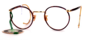 Panto Golddoublé Brille 14 Karat mit Windsorrändern wie Algha