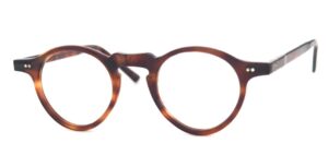 Vintagebrille der 40er Jahre, Pantobrille aus Baumwollacetat in havanna braun.