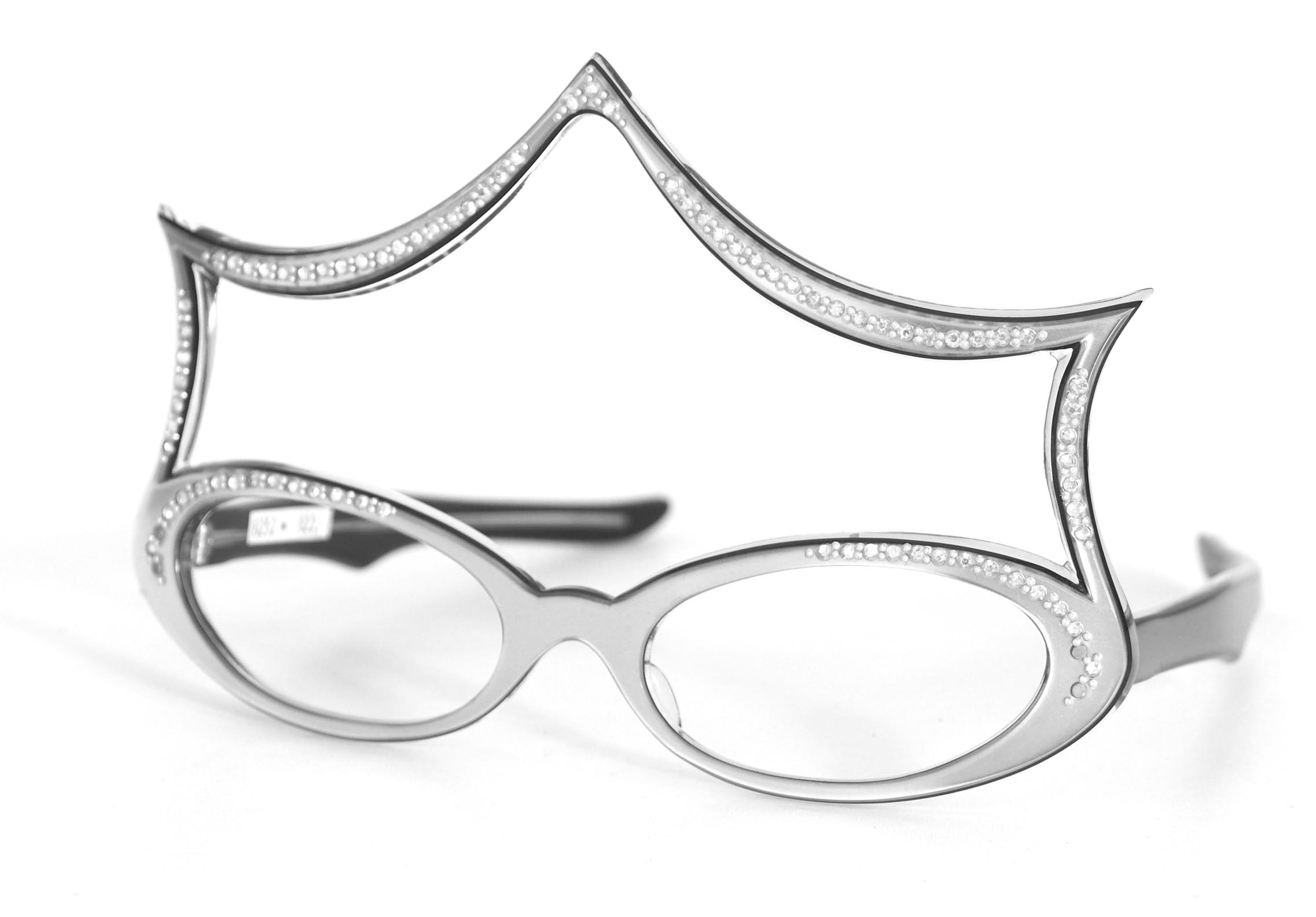 Schmuckbrille, Hochzeitsbrille mit Strass besetzt, ein Einzelstück – Bild 3