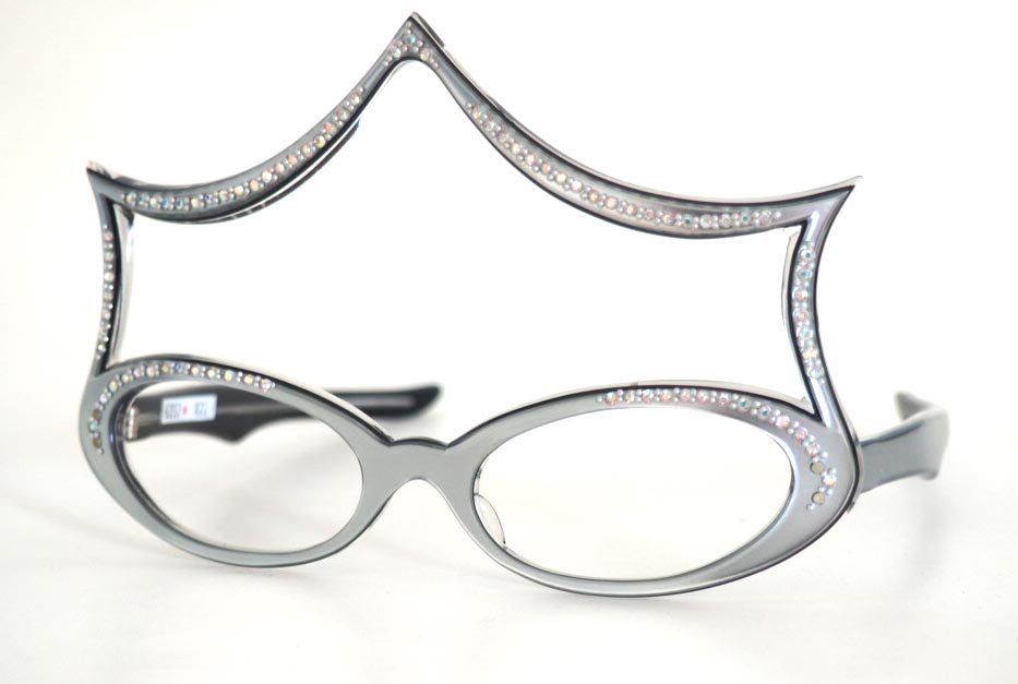 Schmuckbrille, Hochzeitsbrille mit Strass besetzt, ein Einzelstück – Bild 2