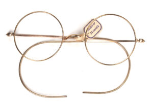Runde Golddoublé-Brille, 14 Karat mit W-Steg und Comfortbügeln